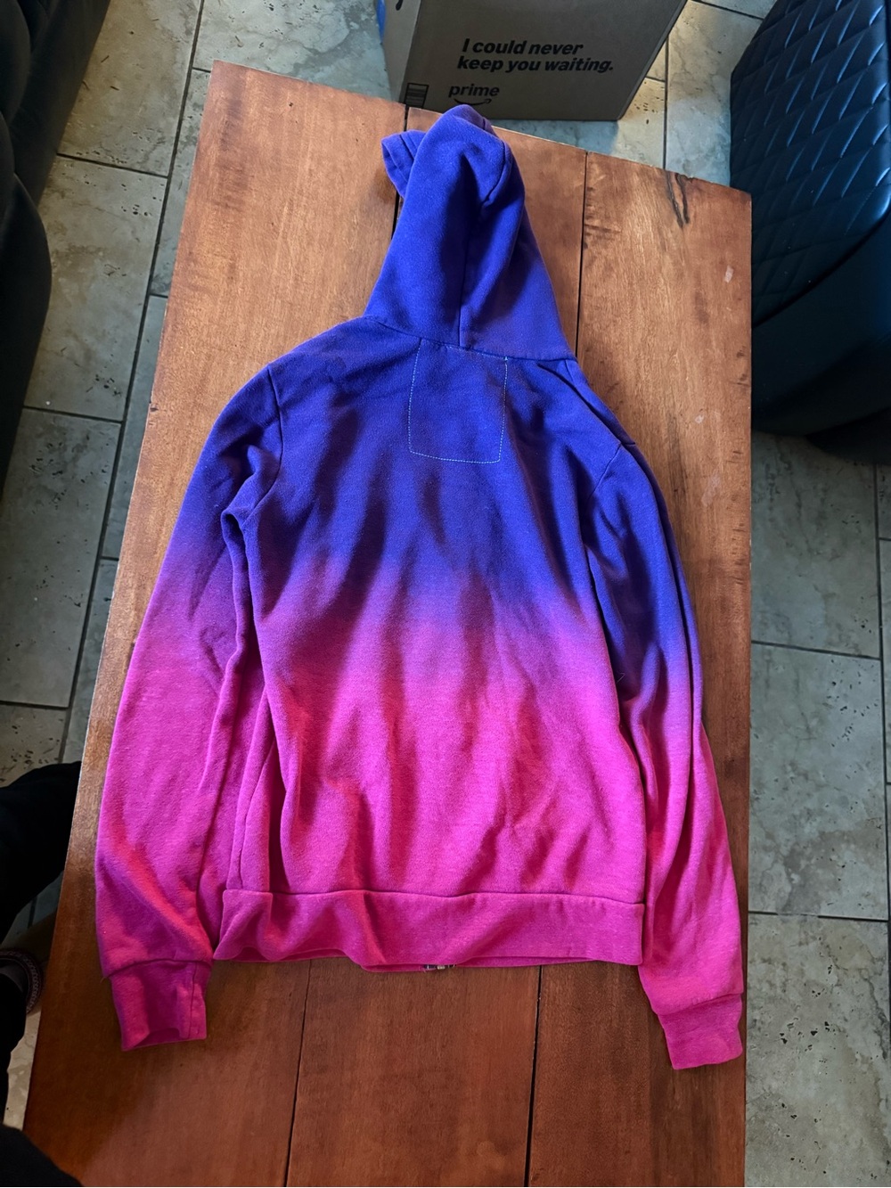 3 Aviator Nation zip Hooded Sweatshirts - Purple Pink Ombré / gray / red - Picture 2 of 9